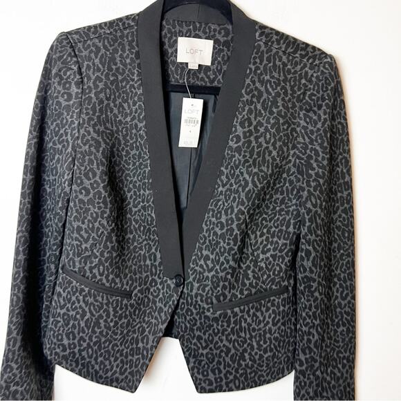 NWT SZ 4 Loft Black & Gray Leopard Print - Picture 1 of 5